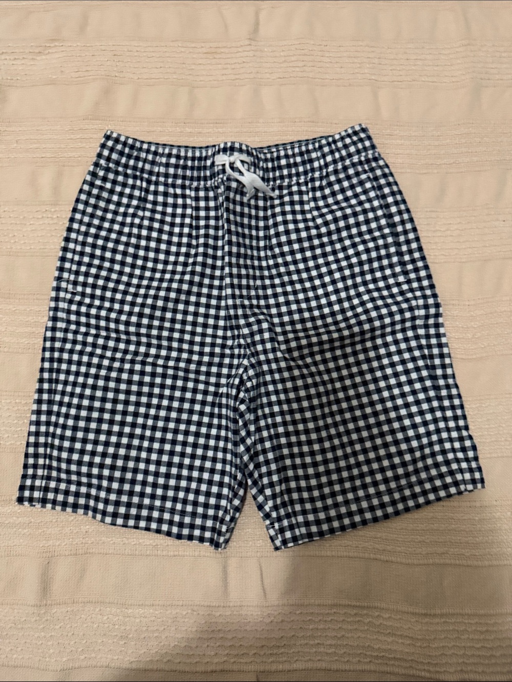 Janie and Jack Navy and White Gingham Shorts